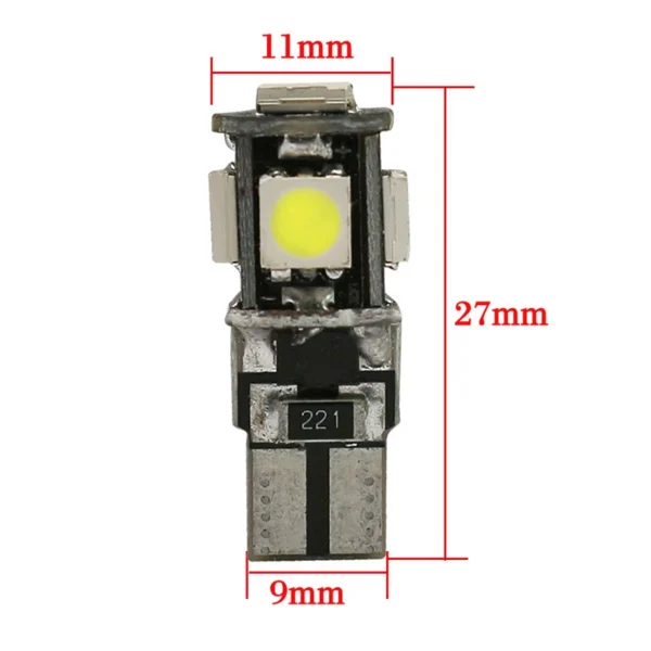 Лед крушки 2бр. за габарит T10-W5W 5LED 12V 5050 SMD- А3026 - Image 2