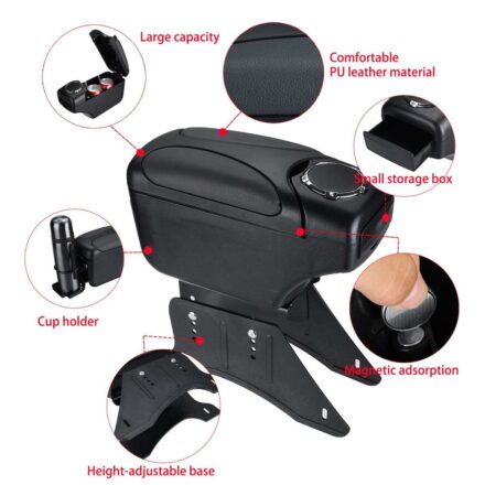 Универсален подлакътник - Барче с поставка за чаша + Кутия за съхранение за Honda / Nissan / Renault / VW / Toyota
