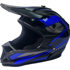 Мотокрос каска №3616-3 BLACK/BLUE – M размер