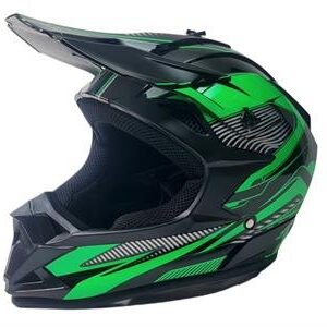 Мотокрос каска №3616-4 BLACK/GREEN – M размер