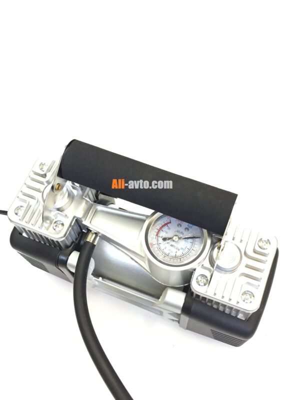 Компресор За Помпане На Гуми Двубутален Двуцилиндров Метален 12V 30A с LED лампа - Image 4