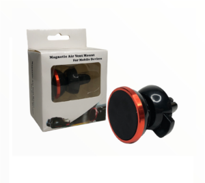 Стойка за автомобил 3307 тип магнит за телефон 360°, черен/червен
