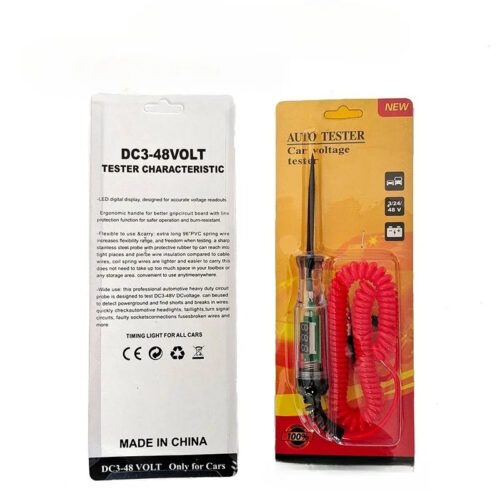 Дигитална Пробна Лампа за Автомобил 3–48V – Тестер за Напрежение с LED Дисплей