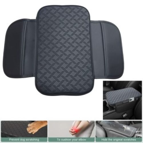 Кожена подложка за подлакътник за кола, мемори пяна, протектор за подлакътник в централната конзола с джоб за съхранение