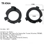 База/адаптер ТК-106А/ 2бр. H7 LED преходник/основа за държач на фарове за KIA ,Hyundai ,Nissan