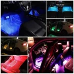 Интериорна автомобилна 12 LED светлинна лента, Дистанционно управление Цветни RGB интериорни светлини - Image 5