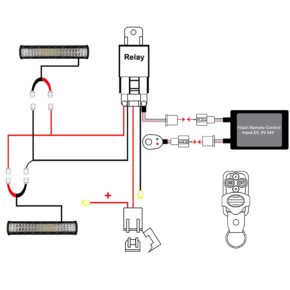 Комплект Кабели за LED BAR(3m) с 12-24V Реле и дистанционно - Image 8