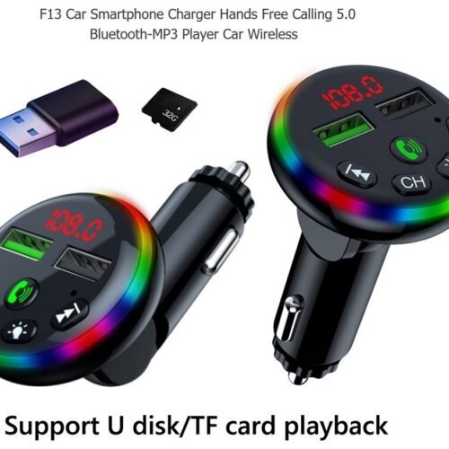 FM Трансмитер F13 Bluetooth 5.0 за автомобил с бързо зареждане Зарядно устройство за телефон